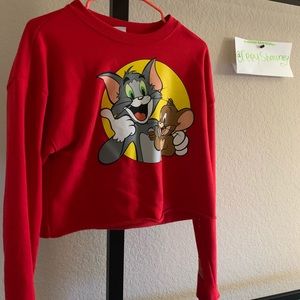 Red Tom and Jerry Crop Top Long sleeve❤️💛